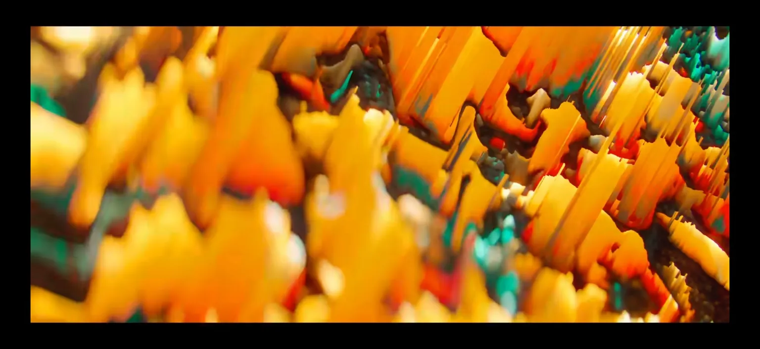 Glitch artwork in warm colors